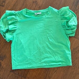 Women’s Puff Sleeve Tee - Bright Green